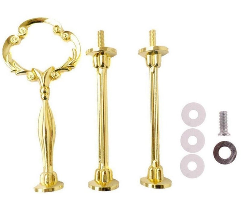 TUPWEL 1Set 3 Tier Sun Flower Sun Flower Metal Cake Pan Stand Holder Fruit Hanger Crown Fittings Hardware Snack Plate Skewer for Wedding Party (Gold)